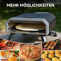 Royal Gourmet Gázos Pizzasütő Kompakt Pizzagrill 30 cm Pizzakővel 4 kW Teljesítménnyel Gázcsővel és Szabályozóval Összecsukható Lábakkal Kül 7