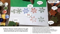 Royal Kraft Kerek Fa Nyomda Bélyeg Szett 5 db Henna Textil Papír Agyag 4