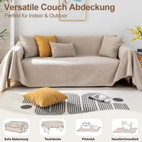 Husă pentru canapea de colț în formă de L Royhom, din chenille, rezistentă la apă și pete, antiderapantă, kaki, 180 x 340 cm 4