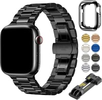 Rozsdamentes Acél Fémszíj Apple Watch Órához - Állítható Unisex Csuklópánt iWatch Series 1-9, SE, Ultra Modellekhez (38-49mm) 1