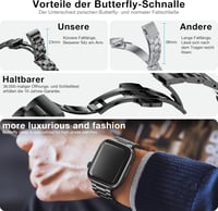Rozsdamentes Acél Fémszíj Apple Watch Órához - Állítható Unisex Csuklópánt iWatch Series 1-9, SE, Ultra Modellekhez (38-49mm) 2