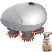 Aparat de masaj electric pentru scalp Rppiup, masaj manual portabil fără fir cu 4 capete de masare, rezistent la apă IPX7, pentru masajul corporal al câinilor și pisicilor, dispozitiv pentru stimularea creșterii părului și masajul scalpului 1