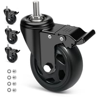 RRIUTO 125 mm Forgó Bútor Görgő Fékezéssel, 650 kg Terhelhetőség, 4 db Nehéz Kivitelű Görgő 1