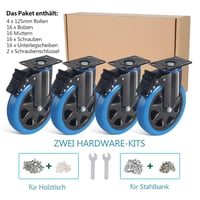 RRIUTO 125mm Forgókerék Fékes Görgő 800kg Teherbírás Bútor Szállítókerék 6