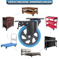 RRIUTO 125mm Forgókerék Fékes Görgő 800kg Teherbírás Bútor Szállítókerék 7