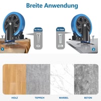 RRIUTO 125mm Forgókerék Fékes Görgő 800kg Teherbírás Bútor Szállítókerék 4