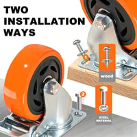 RRIUTO 125mm Nehéz Görgő Fékes Szett 4db 800kg Terhelhetőség Forgó Bútor Görgő - 125 mm 6