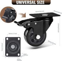 RRIUTO 75mm Forgó Kerék Fékes Szett 4db 500kg Teherbírás Bútor Szállító Görgő 2