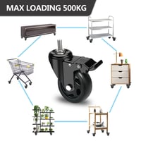 RRIUTO Bútor Görgő Fékes 100mm M10x30 500kg Teherbírás 4db Forgó Görgő 7