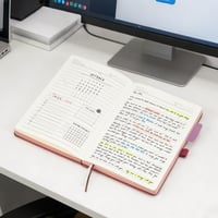 Jurnal cu linii Vintage Rsarouud MoY, format A5, maro, caiet cu copertă cartonată din piele PU, 320 pagini, hârtie groasă de 120 g/m², buzunar interior, 14,5 x 21 cm, pentru birou și călătorii 6