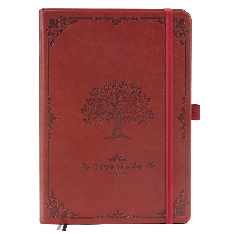 Jurnal cu linii Vintage Rsarouud MoY, format A5, maro, caiet cu copertă cartonată din piele PU, 320 pagini, hârtie groasă de 120 g/m², buzunar interior, 14,5 x 21 cm, pentru birou și călătorii
