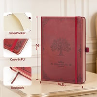Jurnal cu linii Vintage Rsarouud MoY, format A5, maro, caiet cu copertă cartonată din piele PU, 320 pagini, hârtie groasă de 120 g/m², buzunar interior, 14,5 x 21 cm, pentru birou și călătorii 3