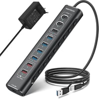 RSHTECH 10 portos USB-C 3.2 hub aktív tápegységgel, gyorstöltés és PD támogatás - A10QPD 1