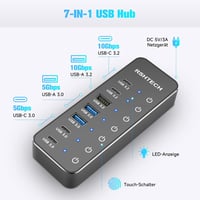RSHTECH 7 portos USB-C 3.2 hub aktív tápegységgel, 10Gbps sebességgel - ST07C-4 2