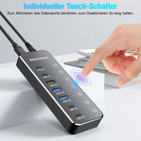 RSHTECH 7 portos USB-C 3.2 hub aktív tápegységgel, 10Gbps sebességgel - ST07C-4 4