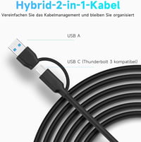 RSHTECH Alumínium USB 3.2 Hub 7 Porttal - Aktív Elosztó 24W Tápegységgel, 10 Gbps Adatátvitel, 2-in-1 Kábel (Type A & C), Laptop Kompatibili - A107 4
