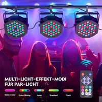 Rtktoup 2x36 LED PAR RGB spotlámpa távirányítóval, hangvezérelt diszkó fény 3