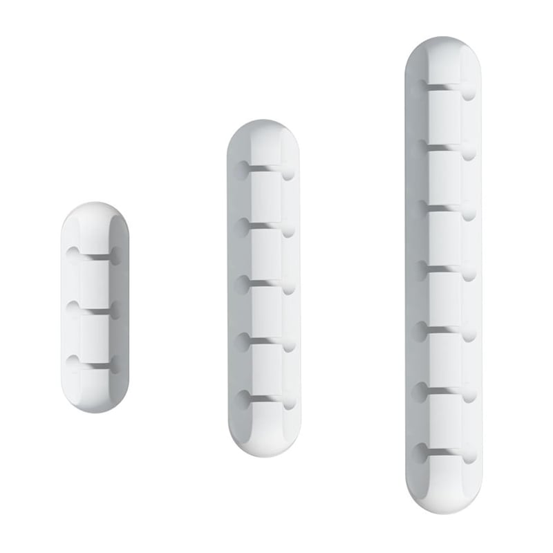 Set de 3 organizatoare de cabluri RTRTGS - Suport adeziv pentru cabluri, pentru birou, USB, cabluri de încărcare și audio, organizator de cabluri alb cu 3-5-7 compartimente pentru birou