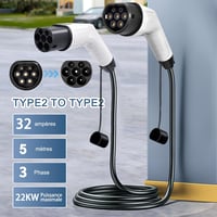 RTSKY Type 2 Elektromos Autó Töltőkábel 22kW 5m 32A Tesla Model 3/Y 4