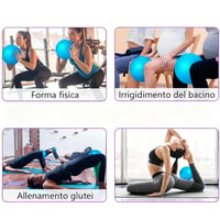 Ruayia malá pilates lopta 20-25 cm, modrá gymnastická overball, joga fitness balančná lopta na sedenie, ergonomická tréningová pomôcka do kancelárie, pre tehotné, na core tréning 7