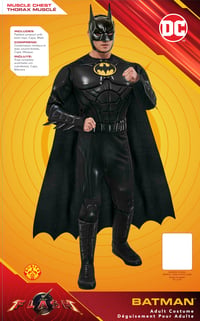 Costum Batman pentru adulți Rubie's DC, mărimea M - The Flash Movie, Michael Keaton, Cavalerul Negru, Halloween, Carnaval, Cosplay 7