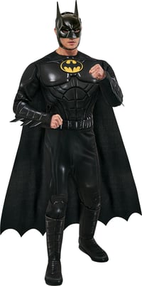 Costum Batman pentru adulți Rubie's DC, mărimea M - The Flash Movie, Michael Keaton, Cavalerul Negru, Halloween, Carnaval, Cosplay 1