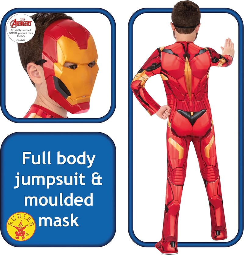 Rubie's Marvel Avengers Iron Man Jelmez Gyerekeknek - Klasszikus Szuperhős Jelmez Halloween Farsangi Felvonulásra