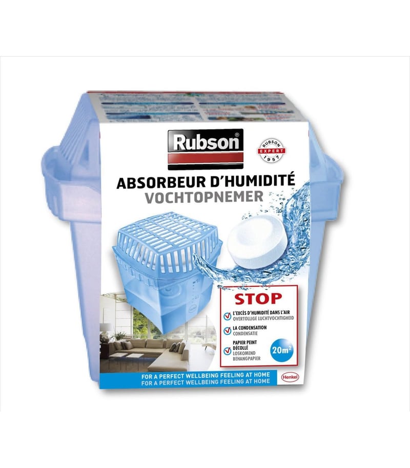 Pohlcovač vlhkosti Rubson Basic Stop Humidité do miestností do 20 m², biely, s náhradnou náplňou