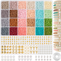 Sada RUBY na výrobu náramkov zo sklenených korálikov, 3 mm navliekacie koráliky s písmenami, 24 farieb, prívesky, DIY súprava na výrobu náramkov na párty a oslavy 1
