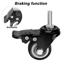 RUGLAMZHIP 40mm Forgókerék Fékes Szett 4db M8 Menetes Csapággyal 50kg Terhelhetőség 3