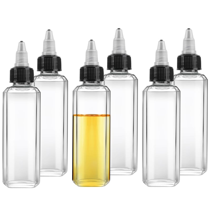 RUGLAMZHIP stláčacia fľaša 4 ks 100 ml plastová opakovane použiteľná so skrutkovacím uzáverom, dávkovač na olej, ocot, omáčky a korenie do kuchyne, na grilovanie a piknik