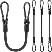 Set 4 Corzi Elastice cu Cârlig 30 cm Negru - Expandoare 100% Latex pentru Prelată, Bicicletă, Auto, Cargo 1