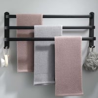 Ruhetfam 60 cm-ový držiak na uteráky, matná čierna, 3 ramená, bez vŕtania, nástenný držiak na uteráky do kúpeľne a kuchyne 1