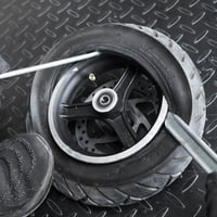 RUHUO set 2 camere de aer 10x2,50 și kit de reparații, cameră de aer de 10 inchi pentru trotinetă electrică autoechilibrată 60/70-6,5, motor în butuc 36V 48V 400W 500W 800W, valvă îndoită la 45° TR87 4