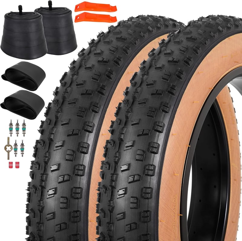 RUHUO 20x4.0 Fat Kerékszett - Defektmentes Összehajtható Gumik MTB és BMX Kerékpárokhoz, E-bike Kompatibilis, 2 Szett Tartozékokkal