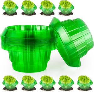 Inel Anti-Melci Ruibinlee - 13 Bucăți Guler Eficient de Protecție Anti-Melci din Plastic pentru Salată Verde, Varză și Plante de Grădină, Verde