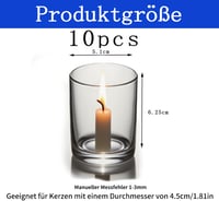RUIBIXING sklenené svietniky na čajové sviečky, súprava 10 ks (Ø 4,5 cm x V 6 cm), dekorácia na stôl, vianočný svietnik 2
