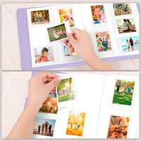 Ruibytree 360 Fotóalbum Fujifilm Instax Mini 12 11 9 40 és Polaroid Snap Instant Fényképezőgépekhez, 86x54mm Képekhez, Lila PU Bőr Borítássa 3