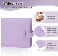 Ruibytree 360 Fotóalbum Fujifilm Instax Mini 12 11 9 40 és Polaroid Snap Instant Fényképezőgépekhez, 86x54mm Képekhez, Lila PU Bőr Borítássa 4