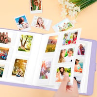 Ruibytree 360 Fotóalbum Fujifilm Instax Mini 12 11 9 40 és Polaroid Snap Instant Fényképezőgépekhez, 86x54mm Képekhez, Lila PU Bőr Borítássa 7