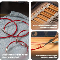 RUIDI Bambusz Körkötőtű Szett 13 Pár Cserélhető Tűkkel és Kiegészítőkkel 6