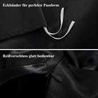 Lenjerie de pat din satin RUIKASI 200x220 cm, neagră - Husă de pilotă de lux, fină ca mătasea, benefică pentru păr și piele, lenjerie lucioasă cu fermoar și fețe de pernă 80x80 cm 6