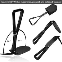 Ruikcoll Fekete Összecsukható Ásó 58cm - Multifunkcionális Kempingásó Hordtáskával Túrázáshoz és Kertészkedéshez 6