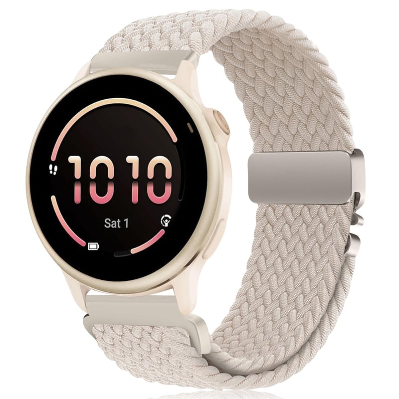 RUIMAYA pletený remienok na inteligentné hodinky 20 mm, kompatibilný s Garmin Vivoactive 6/5/3, Venu 2 Plus, Vivomove 3/Sport/Style, Samsung Galaxy Watch 7/6/5/4 40 mm 44 mm, hviezdicová (starlight)