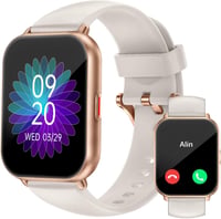 Ceas inteligent unisex RUIMEN cu funcție de apelare, ecran HD de 1,85 inchi, puls, SpO2, monitorizare somn, pedometru, peste 110 moduri sport, compatibil Android și iOS, 2 curele incluse 1