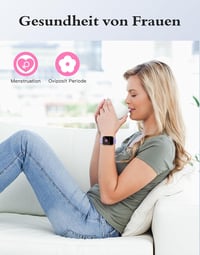 Ceas inteligent unisex RUIMEN cu funcție de apelare, ecran HD de 1,85 inchi, puls, SpO2, monitorizare somn, pedometru, peste 110 moduri sport, compatibil Android și iOS, 2 curele incluse 10