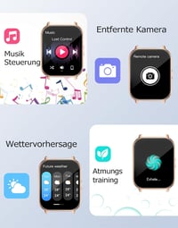 Ceas inteligent unisex RUIMEN cu funcție de apelare, ecran HD de 1,85 inchi, puls, SpO2, monitorizare somn, pedometru, peste 110 moduri sport, compatibil Android și iOS, 2 curele incluse 7