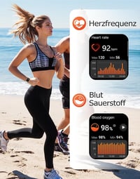 Ceas inteligent unisex RUIMEN cu funcție de apelare, ecran HD de 1,85 inchi, puls, SpO2, monitorizare somn, pedometru, peste 110 moduri sport, compatibil Android și iOS, 2 curele incluse 4