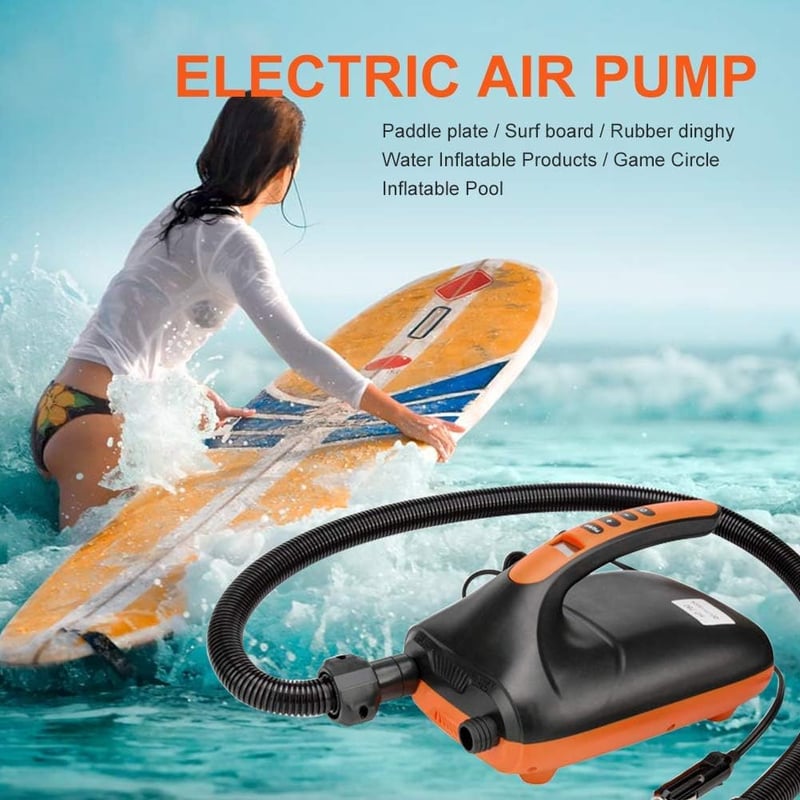Ruitx Elektromos SUP Pumpa 20PSI 12V - Nagy Nyomású Felfújó Intelligens Kétfokozatú Automata Kikapcsolással, 6 Fúvókával