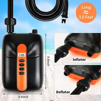 Ruitx Elektromos SUP Pumpa 20PSI 12V - Nagy Nyomású Felfújó Intelligens Kétfokozatú Automata Kikapcsolással, 6 Fúvókával 5